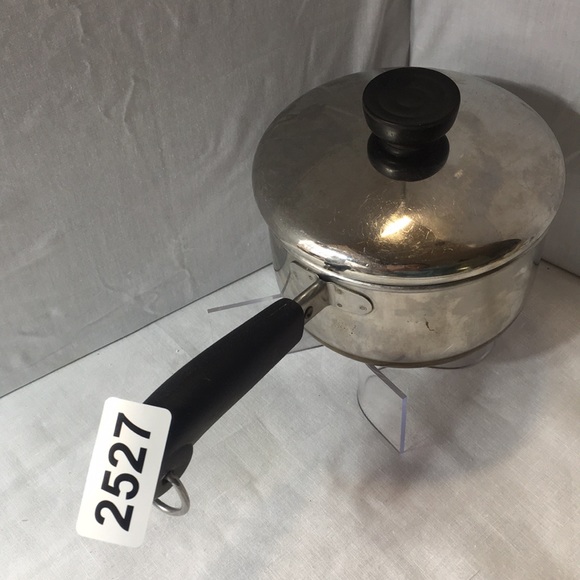 Vintage Revere Ware copper bottom stainless 1 quart saucepan with lid - Picture 8 of 8